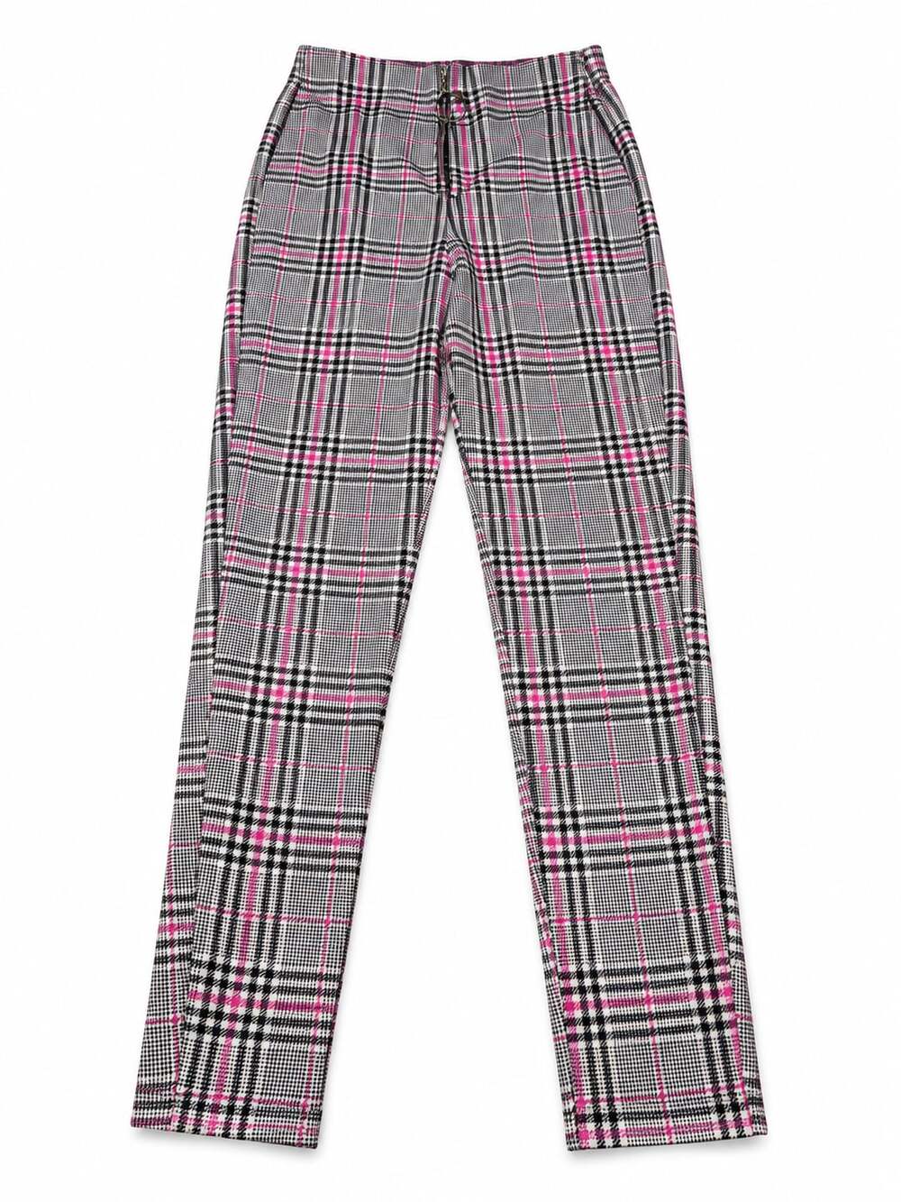 Plaid O-Ring Zip Front Pants